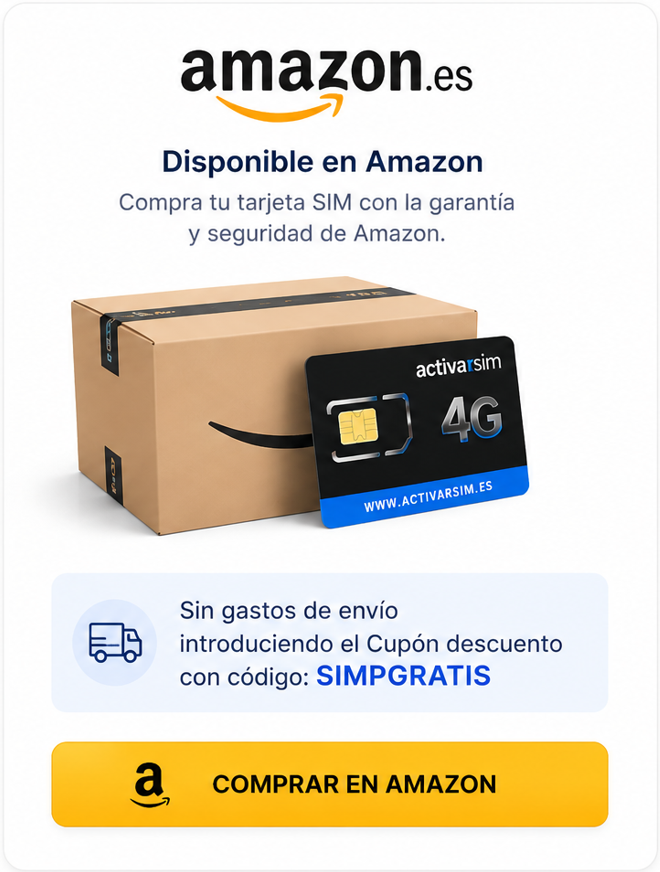 Compra tu tarjeta SIM en Amazon usando el código SIMPGRATIS